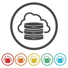 Hosting server icon, Database icon, 6 Colors Included