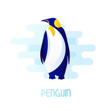 Penguin icon in flat style. Vector illustration.