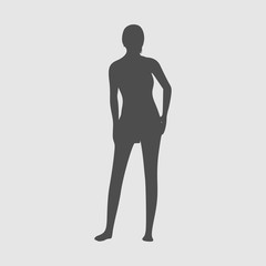 Sexy young woman silhouette . Fashion mannequin. Female figure posing.