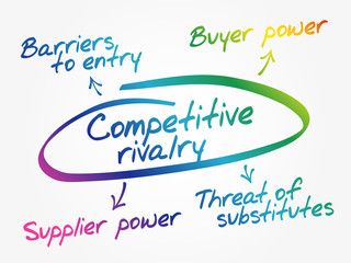 Competitive Rivalry five forces mind map flowchart business concept for presentations and reports