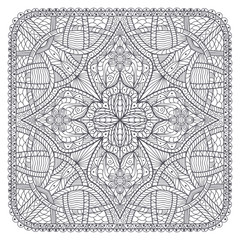 Square ornamental map. Mandala like decoration