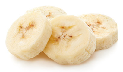 Banana slices isolated