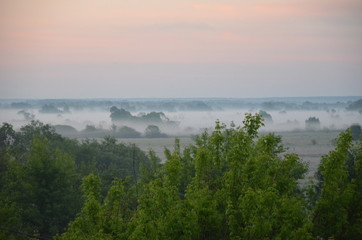 Fototapeta na wymiar туман над рекой