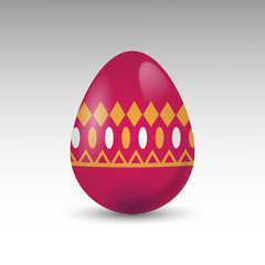 Colorful easter egg with geometric pattern vector