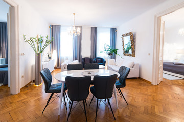 Modern luxury living room with wood floor