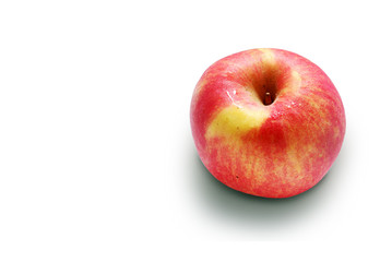 Apple has a droplet on the surface (isolated on white and clipping path)