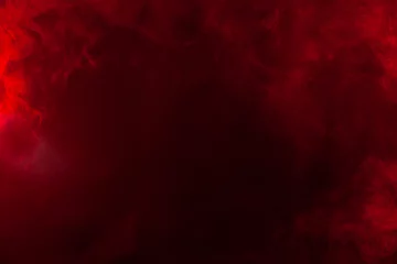 Rolgordijnen zonder boren Vlam Rode rook of vlamtextuur op een zwarte achtergrond. Textuur en abstracte kunst