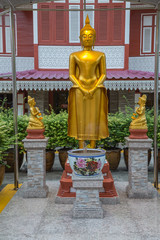 Small Wat Monastery in city in Bangkok