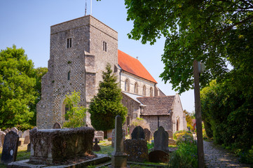 Fototapeta na wymiar St Andrew and St Cuthman church in Steyning West Sussex South East England UK