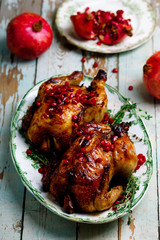 Cornish Hens with Pomegranate-Molasses Glaze