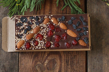 chocolate with nuts and dried fruits
