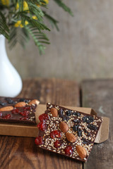 chocolate with nuts and dried fruits