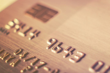 Credit card close-up and graph finance and business concept