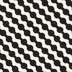 Hand drawn style ethnic seamless pattern. Abstract grungy geometric background in black and white.