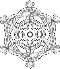 Black and white mandala. The idea for a tattoo.