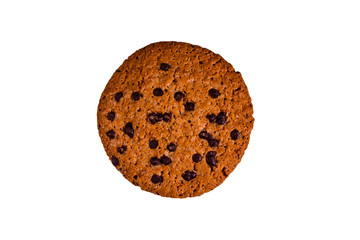 Chocolate chip cookie isolated on a white background