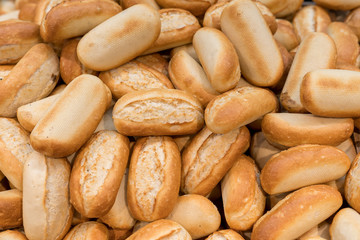 Closeup background and wallpaper of fresh bakery in a supermarket