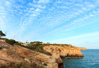 Fototapeta na wymiar Evening Atlantic rocky coastline, Algarve, Portugal