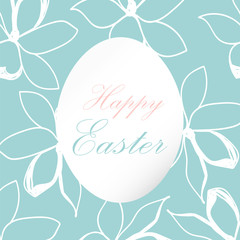 Obraz premium Beautiful Happy Easter Floral Greeting Card. Cute decorative background for wedding invitations, greeting cards, birthday, etc. Vector illustration.