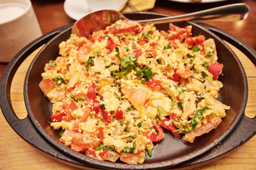 Roasted vegetable stuffed omelette