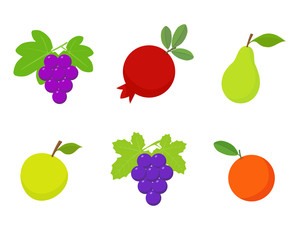 Fruits set, tropical fruits