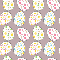 Colorful Easter eggs vector seamless pattern