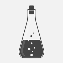Vector icon of medical pharmaceutical bulb. Flasks for chemical experiments. Laboratory Flask.