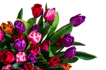 Obraz na płótnie Canvas Bouquet with colorful tulips
