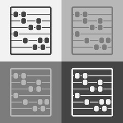 Vector icon set of abacus. Wooden abacus for learning account and math
