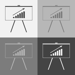 Business billboard vector set icon with graphic. Business blackboard.