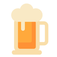 Glass mug of beer icon. Flat illustration of glass mug of beer icon for web isolated