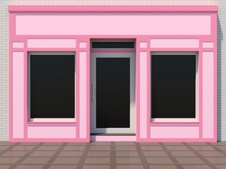 Pink store facade - modern pink shop front