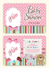  Baby shower party invitation card template. vector illustrator.