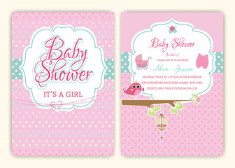 baby shower party invitation card template. vector illustrator.