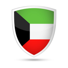Kuwait Flag Vector Shield Icon
