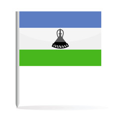 Lesotho Flag Pin Vector Icon