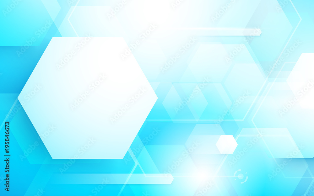 Poster Abstract hexagons technology concept background. Space for your text