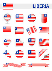 Liberia Flag Vector Set
