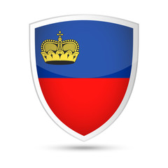 Obraz premium Liechtenstein Flag Vector Shield Icon