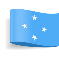 Micronesia Flag Vector Label Tag Icon