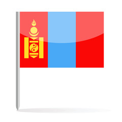 Mongolia Flag Pin Vector Icon