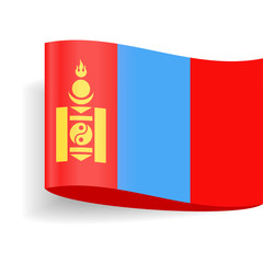 Mongolia Flag Vector Label Tag Icon