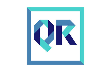 QR Square Ribbon Letter Logo