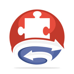 logo icon for business consultation with a combination of initials G in connection arrow