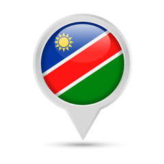 Namibia Flag Round Pin Vector Icon