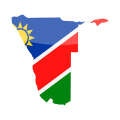Namibia Flag Country Contour Vector Icon