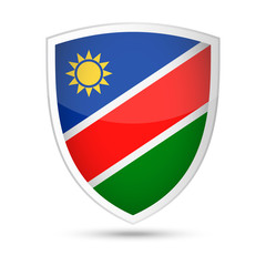 Obraz premium Namibia Flag Vector Shield Icon