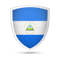 Nicaragua Flag Vector Shield Icon