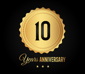 10 years anniversary gold