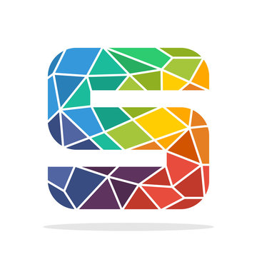 logo icon initial letter S with the concept of colorful mosaic style